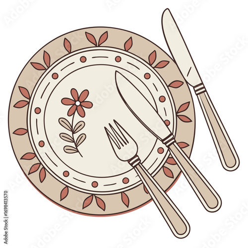 plate with cutlery