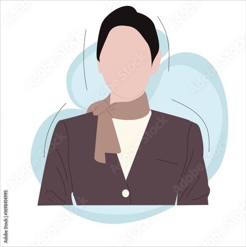 female flight attendant. Stewardess, flight attendant portrait