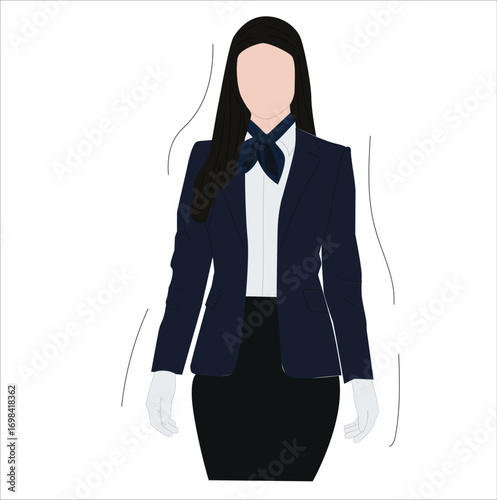  a female flight attendant greeting 