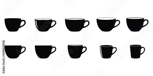 Coffee Cup Silhouette Vector Set
