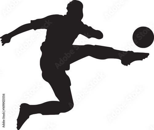 Soccer Player Kicking Ball Silhouette Icon