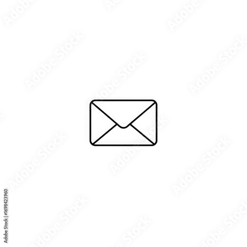 Line art mail icon with transparent background PNG and JPEG image for your business	