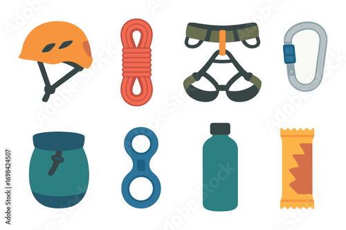 Essential rock climbing gear: helmet, rope, harness, and more
