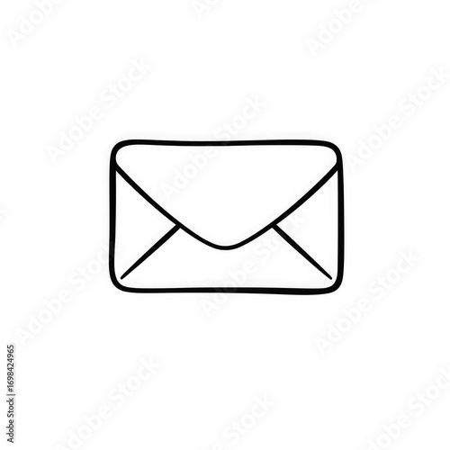 Line art mail icon with transparent background PNG and JPEG image for your business