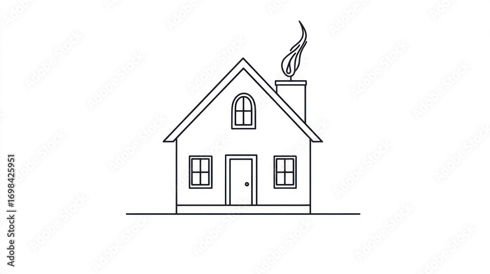 Fototapeta premium Simple house drawing