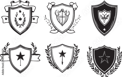 Vintage Shield Logo Silhouette Bundle