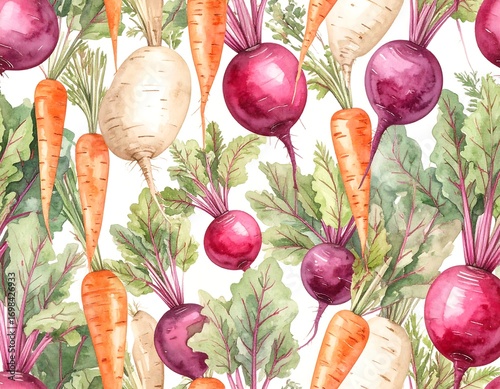 Watercolor vegetable pattern