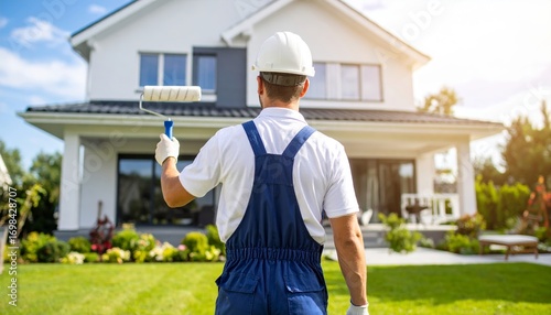 Professional Painter Ready to Renovate a House Exterior