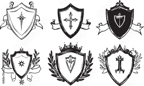 Vintage Shield Logo Silhouette Bundle