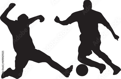 Soccer Players in Action Silhouette Icon
