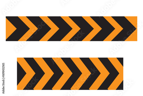 Warning tape in yellow red black diagonal stripes line, caution hazard danger road, attention safety stripe warning, warn stop seamless line, stretched caution line