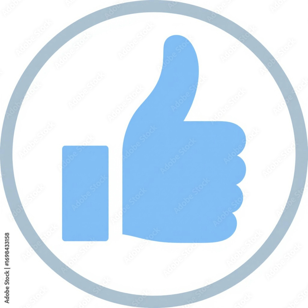 Obraz premium Vector Like Icon – Flat Style Social Media Thumbs Up Symbol