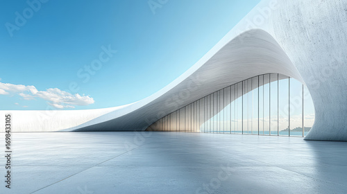 Modern abstract architectural space car advertising background