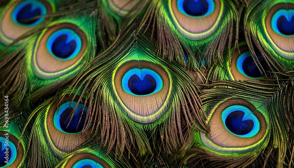 Obraz premium Peacock feather closeup