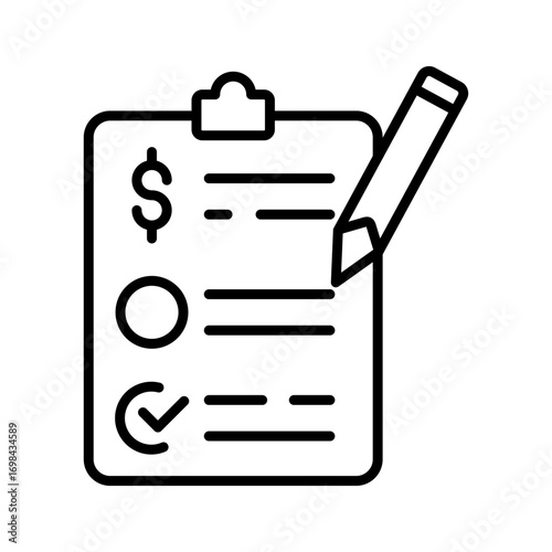 Contract Icons In Outline, Vector Illustration