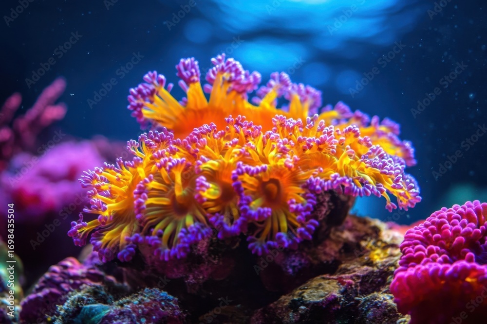 Fototapeta premium Urgent plea highlights vibrant coral reef's resilience and calls for a