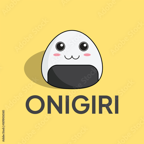 happy baby onigiri cartoon character , cute style design for t shirt, sticker, logo element