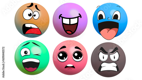 set of funny cartoon smileys emoji