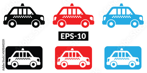 Taxi cab icon, Taxi icon design, Taxi car vector icon set, Transport service graphic design