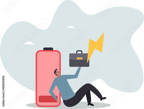 Exhausted and fatigue from hard work, stressed or anxiety from unhealthy work or depression and burnout, low energy or motivation.about a man and his life.
