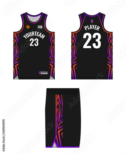 Basketball jersey template design, basketball uniform mockup design, vector sublimation sports apparel design, jersey basketball ideas.