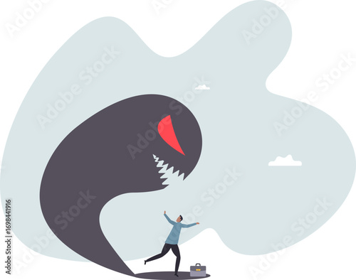 Fear, anxiety or panic attack, afraid of mistake, scared or nightmare suffering, depression or dread, worry or trouble causing distraught .about a man and his life.
