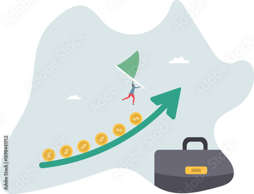 Investment profit and earning, stock market growth or fund flow depend on interest rate and inflation.about a man and his life.