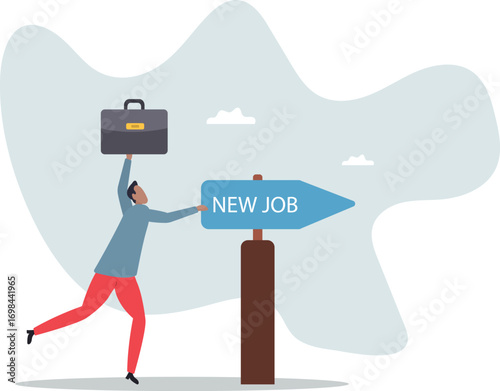 Change to new job, career or opportunity, new challenge to success, improvement or advancement, recruitment or employment.about a man and his life.