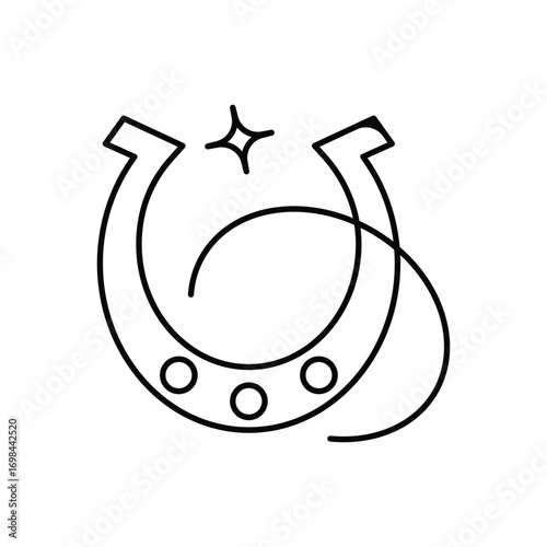 Horseshoe icon with white background vector stock illustration