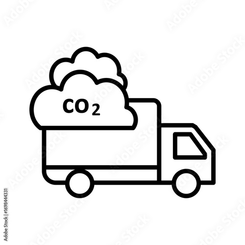 Carbon-Neutral Delivery Icons In Outline, Vector Illustration