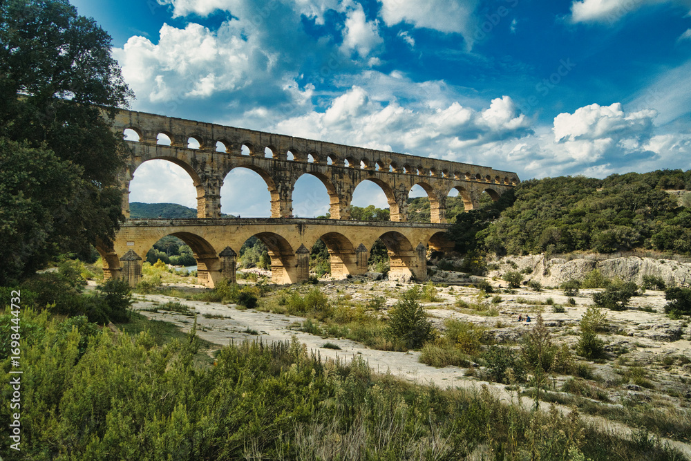 Fototapeta premium Pont du Gard, Roman aqueduct, River Gard, France