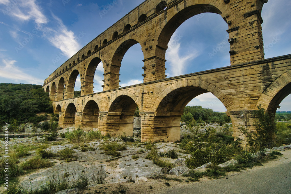 Fototapeta premium Pont du Gard, Roman aqueduct, River Gard, France