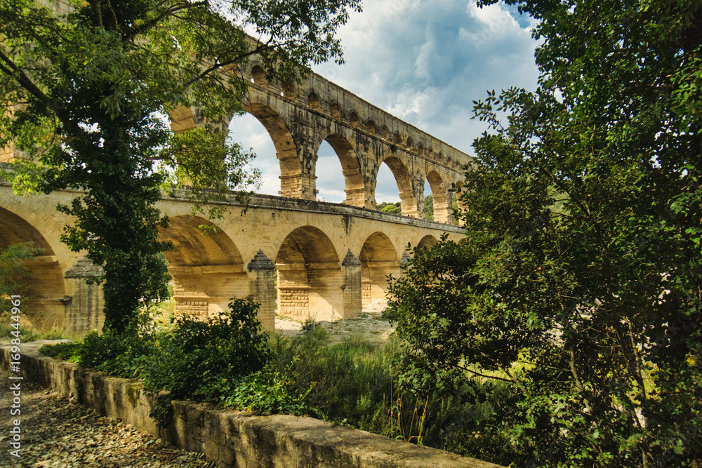 Fototapeta premium Pont du Gard, Roman aqueduct, River Gard, France
