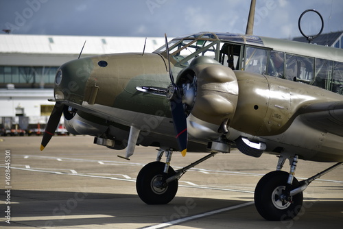Jersey airport airshow, U.K. September 11th 2025: The WW2 Avro Anson Mk1 RAF aircraft, coastal reconnaissance plane.