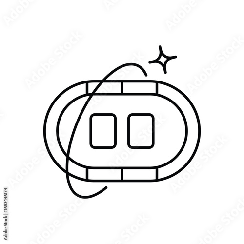 Blackjack Table icon with white background vector stock illustration