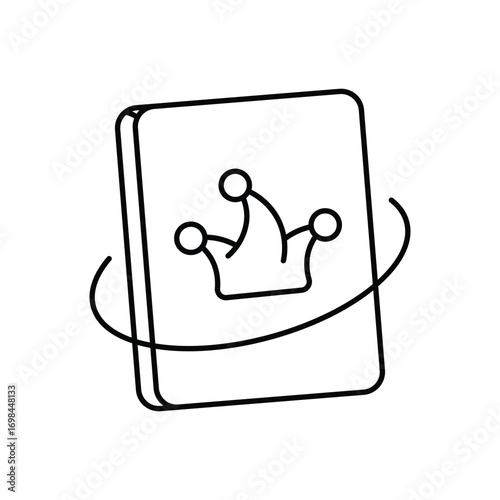 Joker card icon with white background vector stock illustration