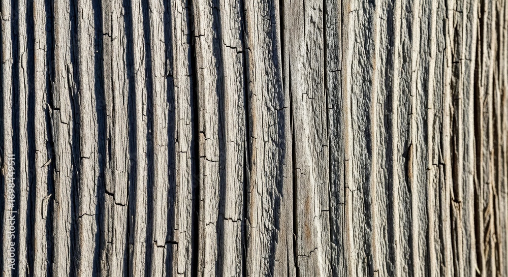 Fototapeta premium Sun-Bleached Wood Grain: Robust Organic Texture Macro Shot