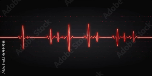 Green electrocardiogram line showing a healthy heartbeat on a hospital monitor, illustrating a steady pulse and a normal heart rate
