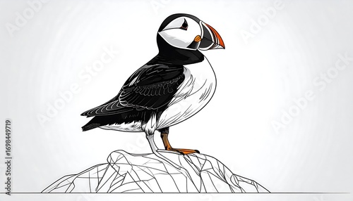 A detailed illustration of a puffin