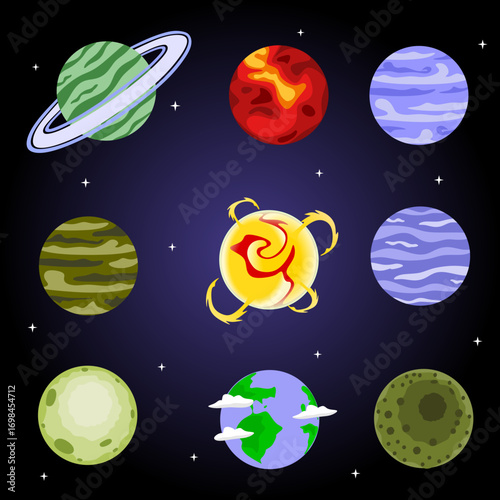 galaxy planet  vector design