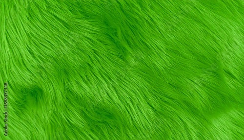Vibrant lime green faux fur texture