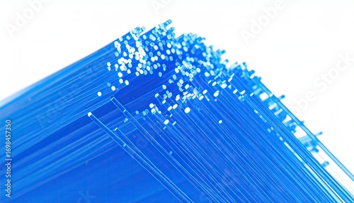 Blue Luminous Fiber Optic Filaments Abstract Background