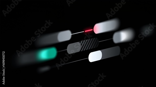 Abstract geometric light streaks on black background