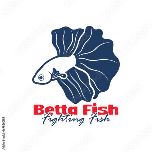 Beta fish logo vector design. Fish animal aquatic logo beta fish design illustration