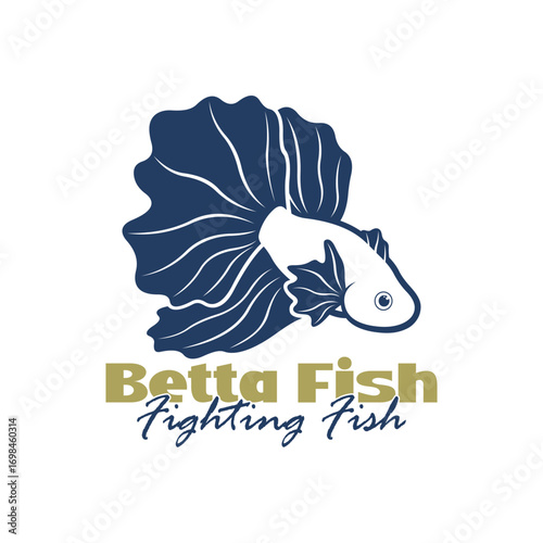 Beta fish logo vector design. Fish animal aquatic logo beta fish design illustration
