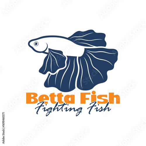 Beta fish logo vector design. Fish animal aquatic logo beta fish design illustration