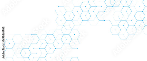 Vector digital geometric hexagonal science connection concept	