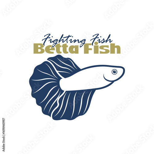 Beta fish logo vector design. Fish animal aquatic logo beta fish design illustration