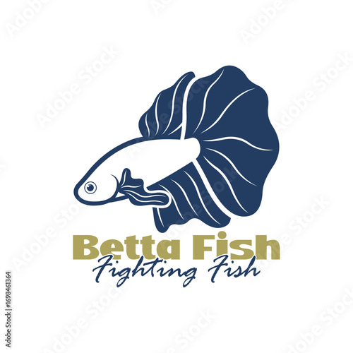 Beta fish logo vector design. Fish animal aquatic logo beta fish design illustration