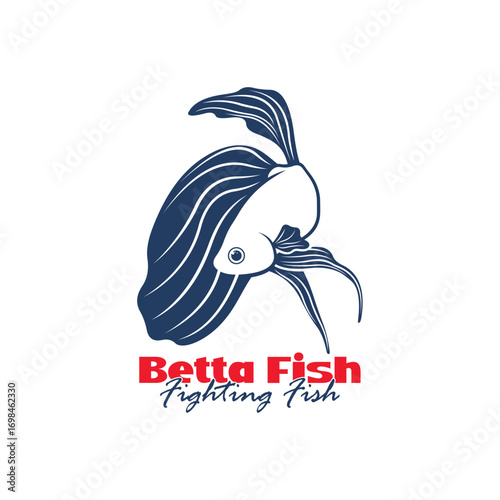 Beta fish logo vector design. Fish animal aquatic logo beta fish design illustration